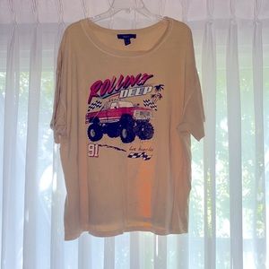 Forever 21 Yellow Rolling Deep Tee